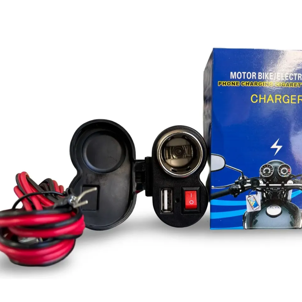 cargador para motos usb y encendedor