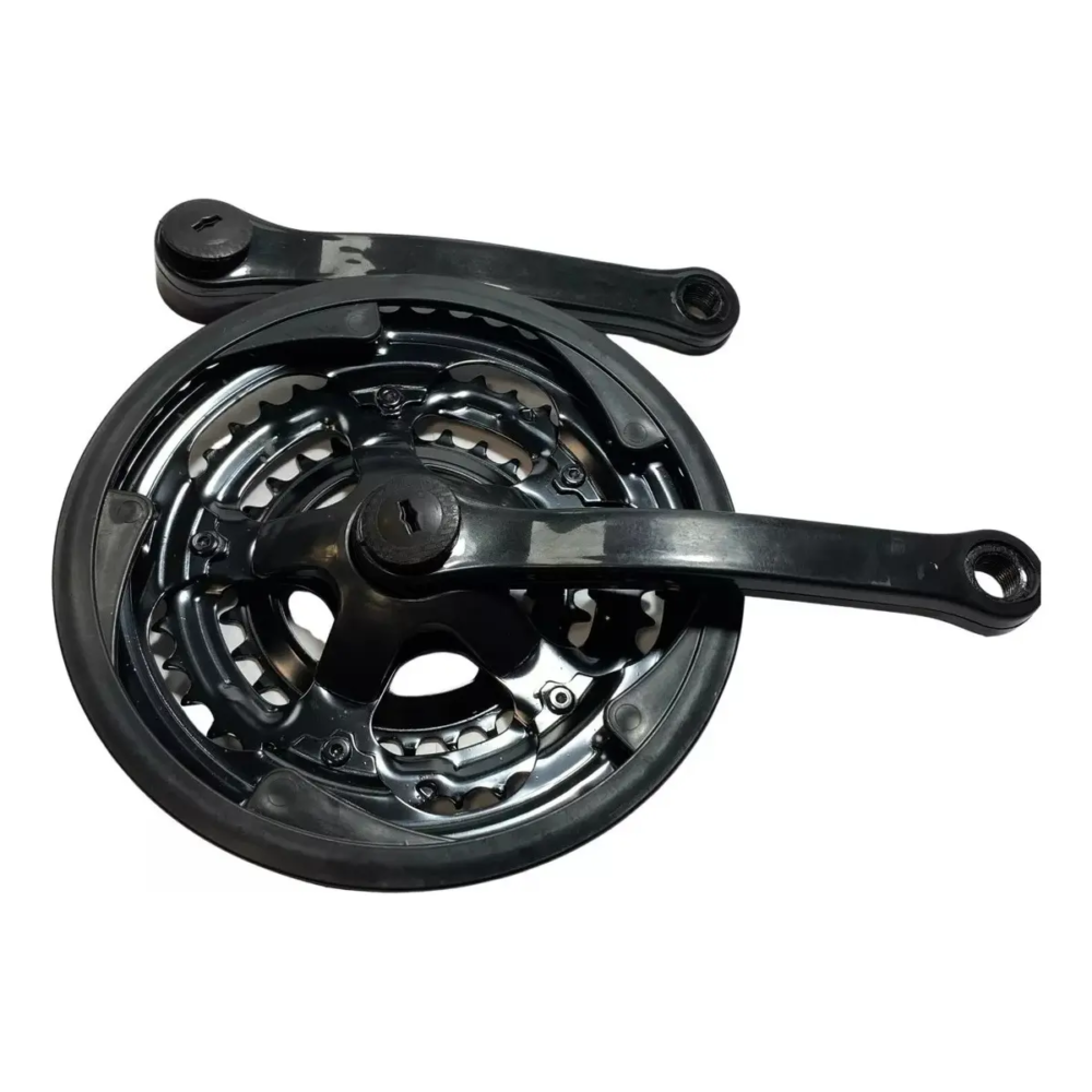 conjunto de platos 42/34/24 y biela, de acero