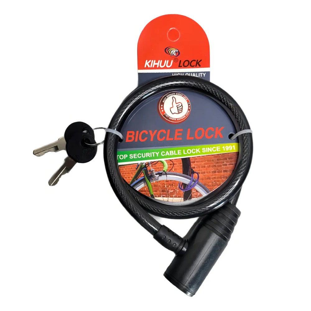 linga con candado 90cm. negro, rojo y azul