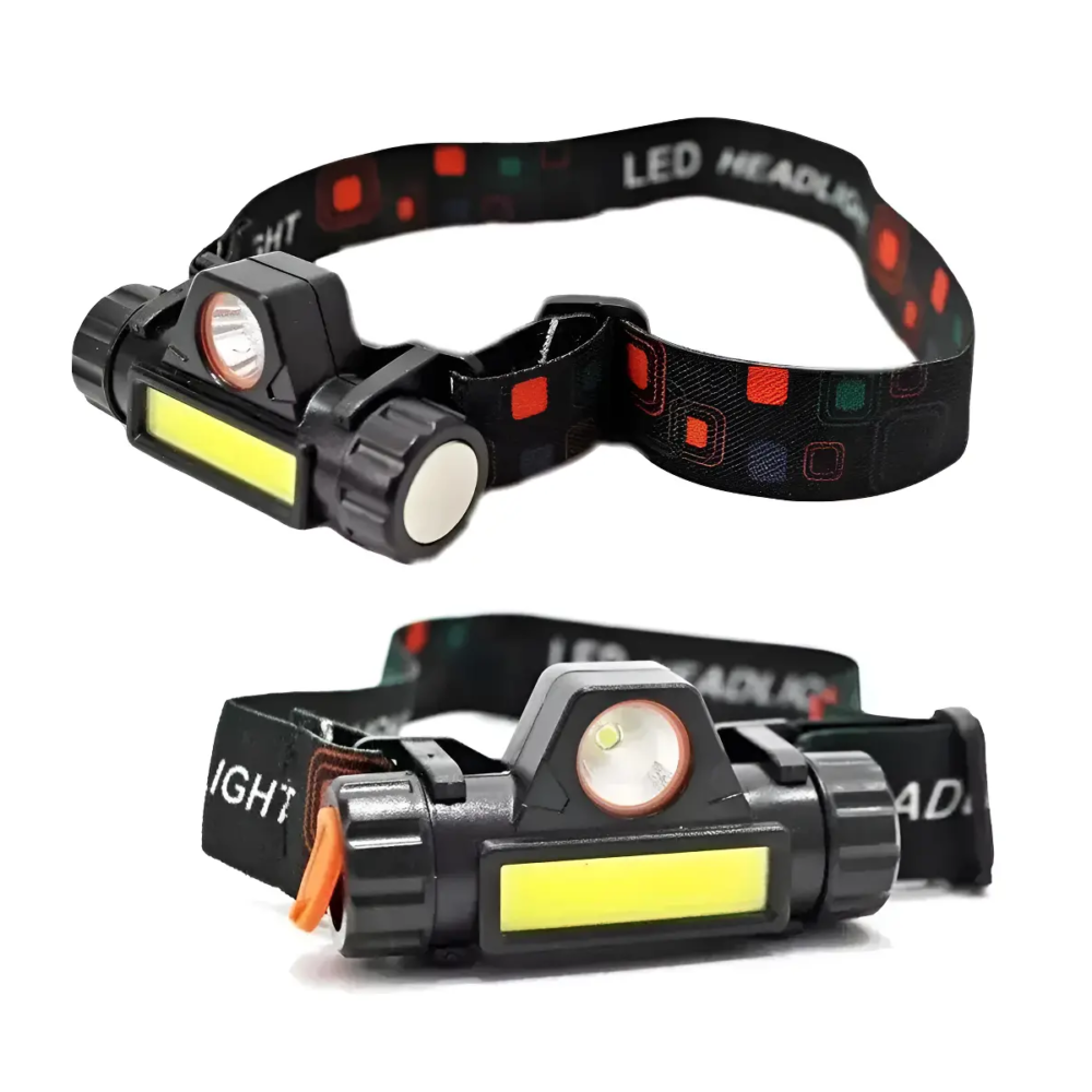 luz delantera con ángulo regulable, 1200ma recargable usb y vincha para luz de trabajo