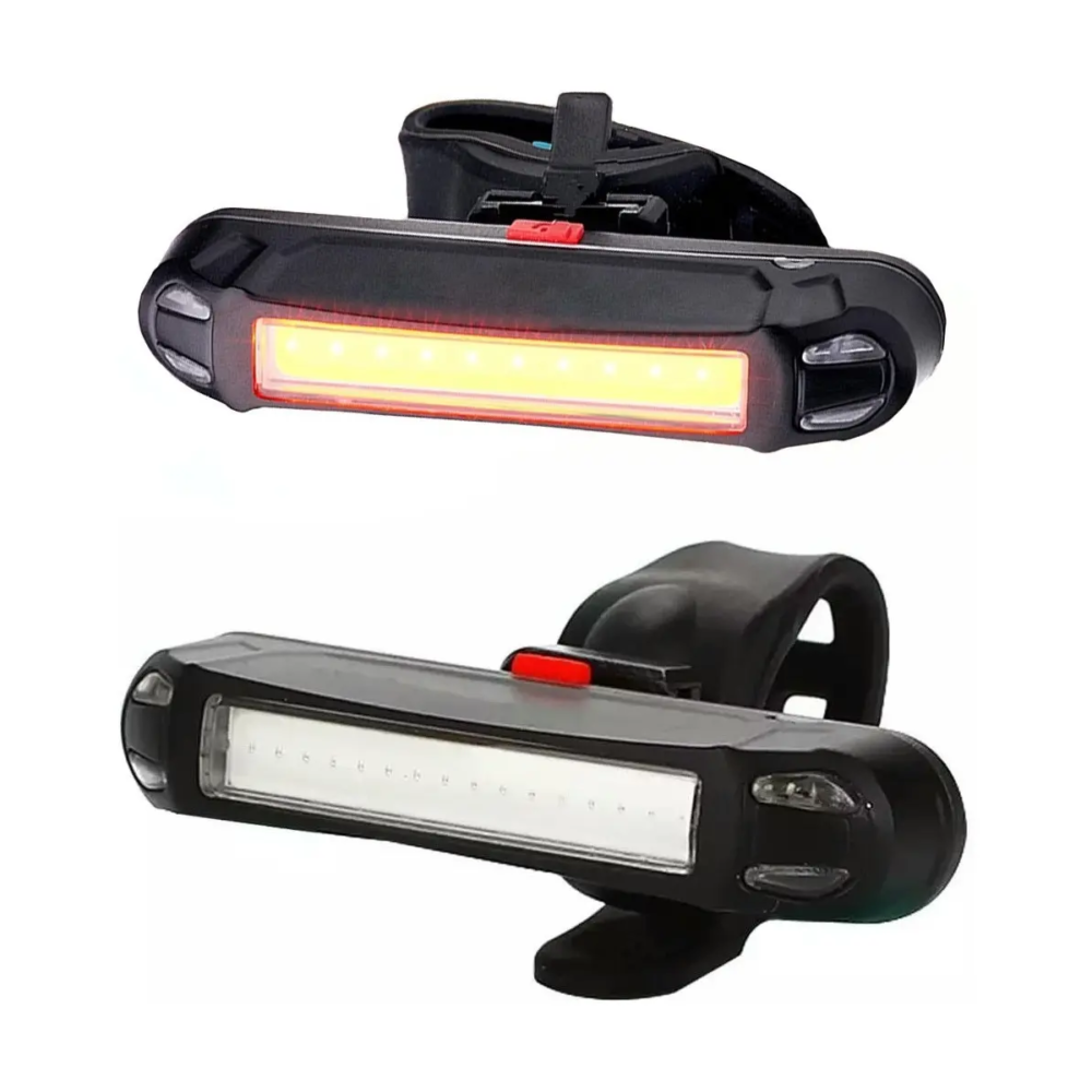 luz roja y blanca recargable usb, 100 lúmenes.