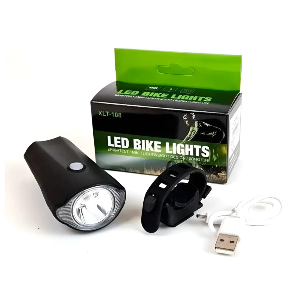luz delantera 1200ma, recargable con usb